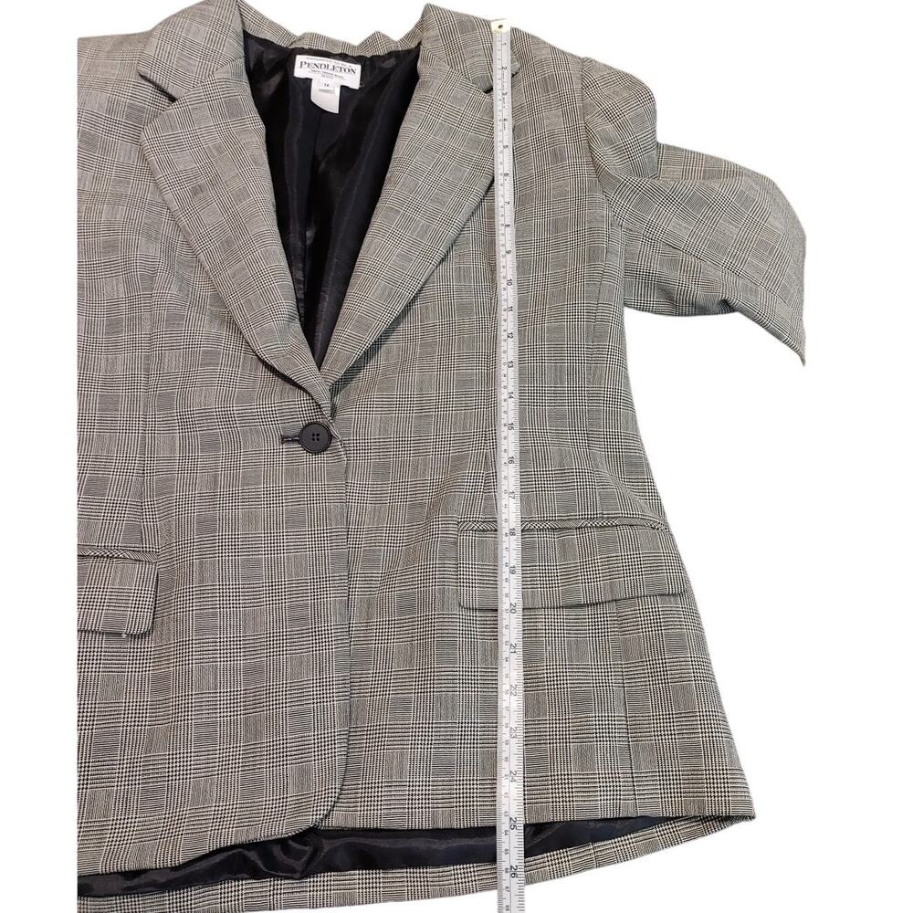 Pendleton Virgin Wool Blazer Single Breasted Chec… - image 4